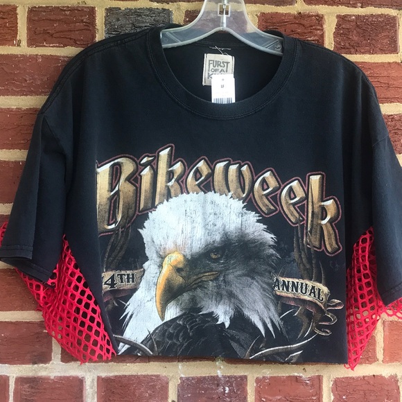 First of a Kind Biker Cropped T-SHIRT - Picture 1 of 7